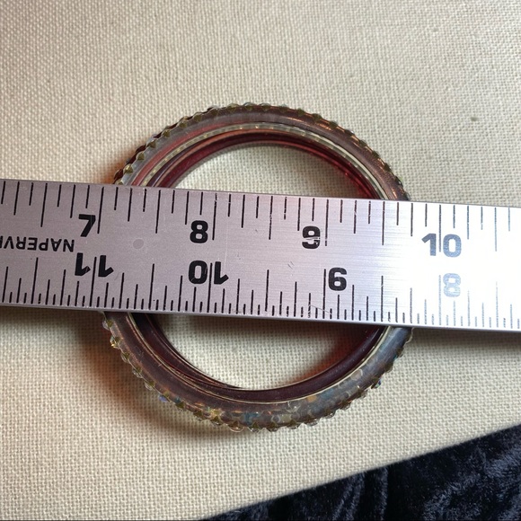 4 pc set of plastic bangles with rhinestones. - Picture 3 of 4